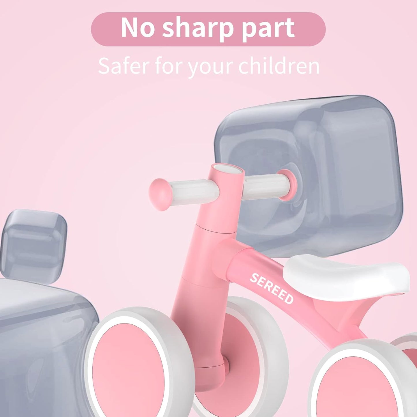 SEREED Baby Balance Bike for 1 Year Old Boys Girls 12-24 Month Toddler Balance Bike, 4 Wheels Toddler First Bike, First Birthday Gifts